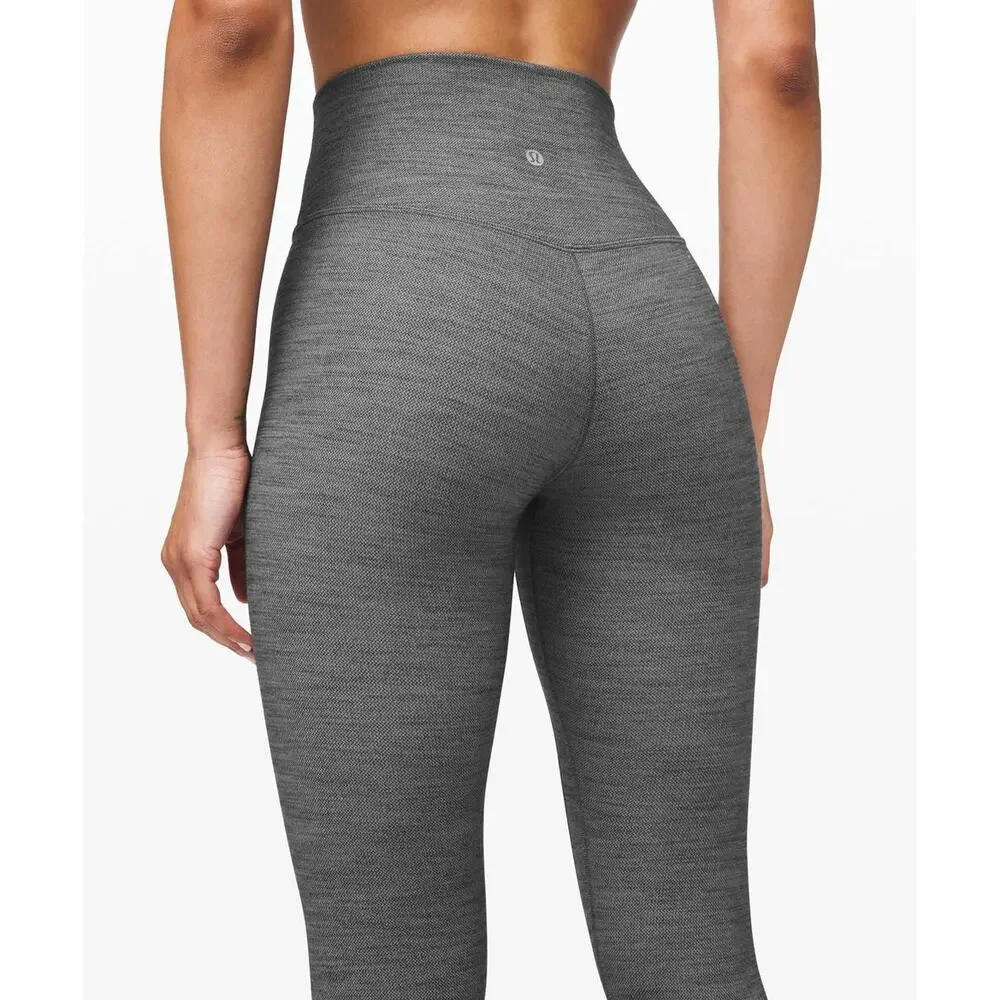 LULULEMON Align Pant II 25" 8 Mini Heathered Herringbone Heathered Black White - Picture 4 of 9
